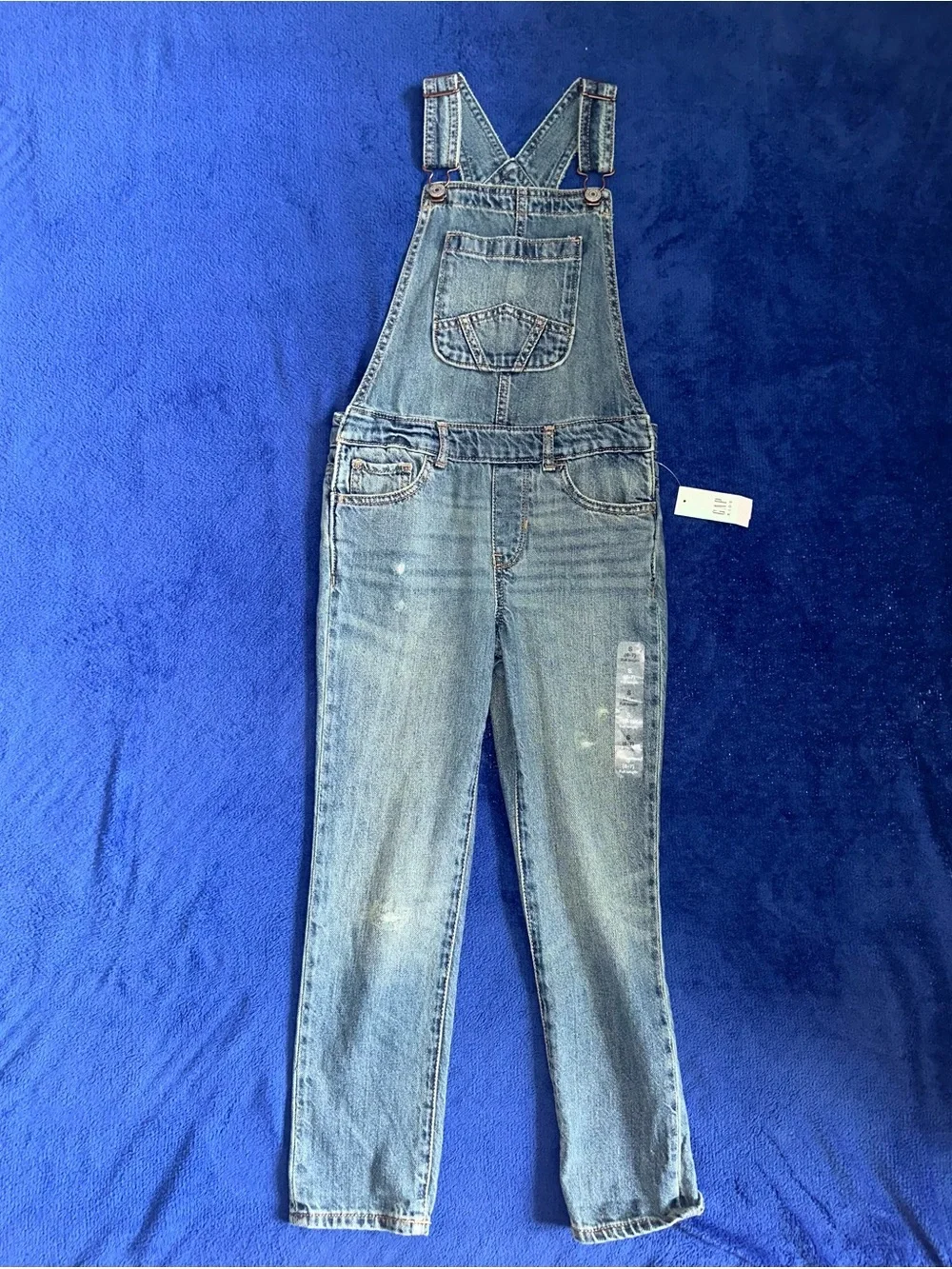 New Gap Kids Girls Denim Medium Wash Overalls Youth Size Small S NWT